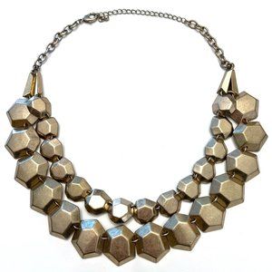 Gold chunky layered statement necklace